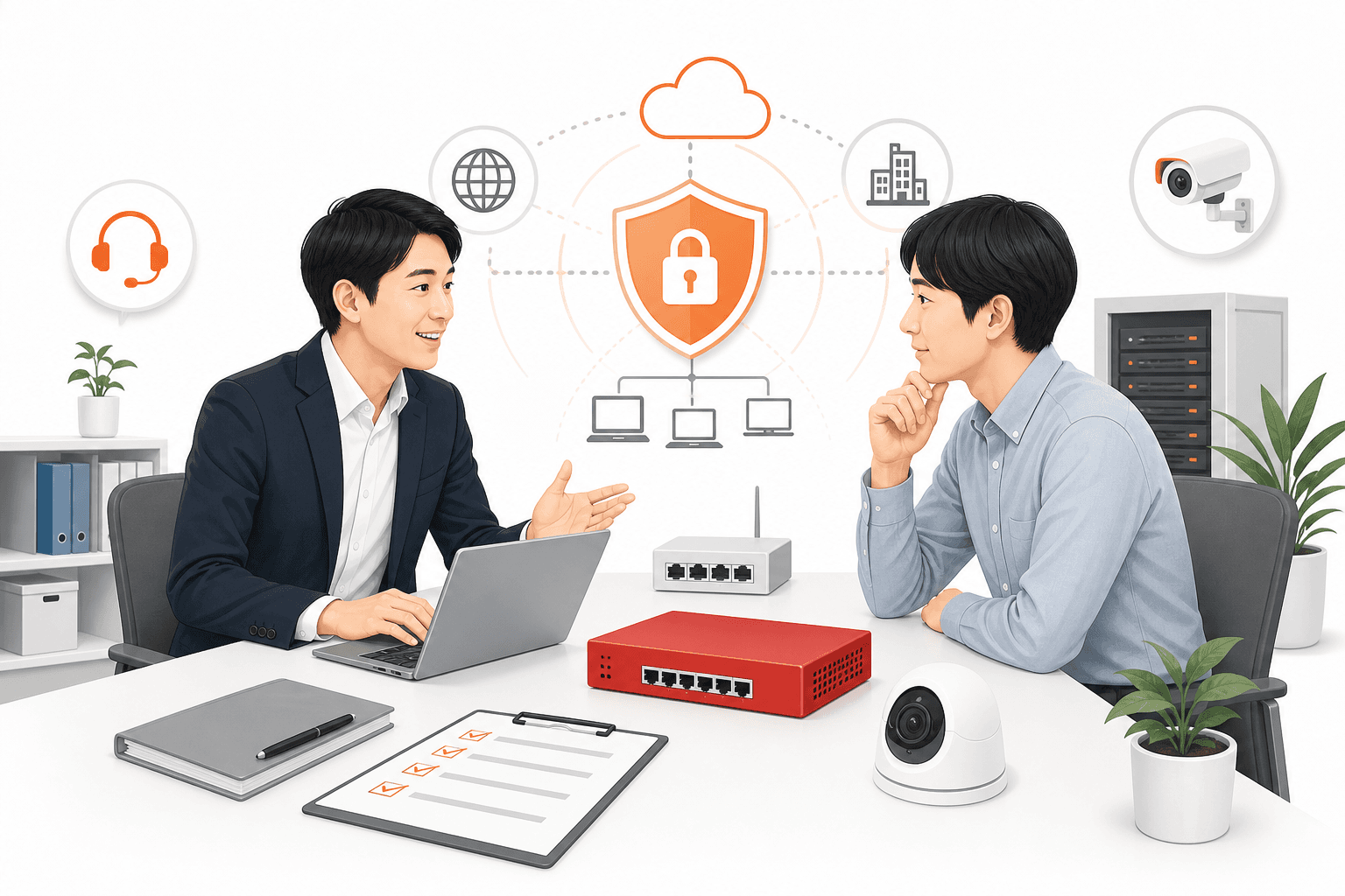 WatchGuard導入後の運用サポートを行うイメージ