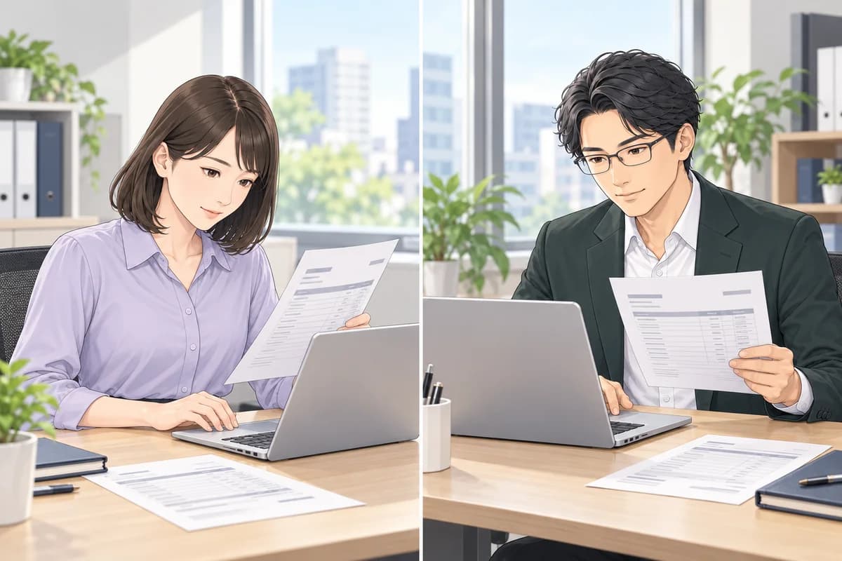 必要な担当者が同じ書類を共有し、対象の版を確認する場面。
