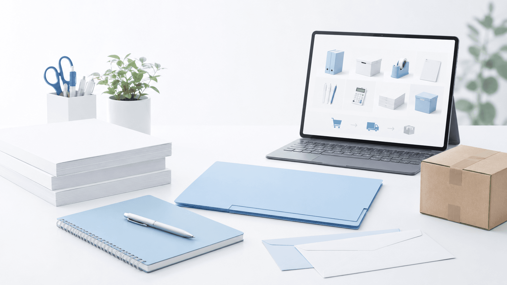 オフィス用品と通販サービスの利用イメージ