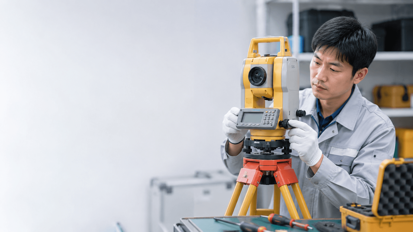 測量機器を点検する作業イメージ